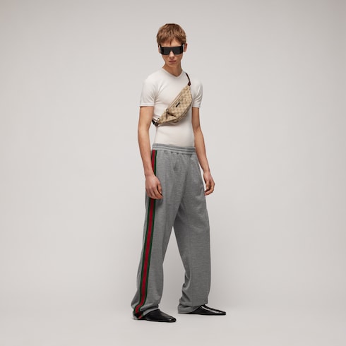 Flatpack small belt bag - sand and brown GG canvas