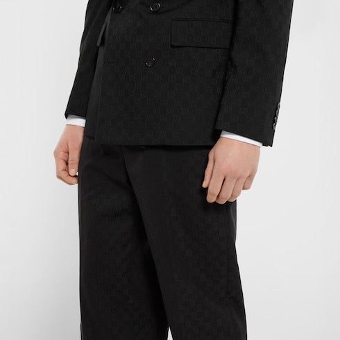 GG cotton canvas pants - black