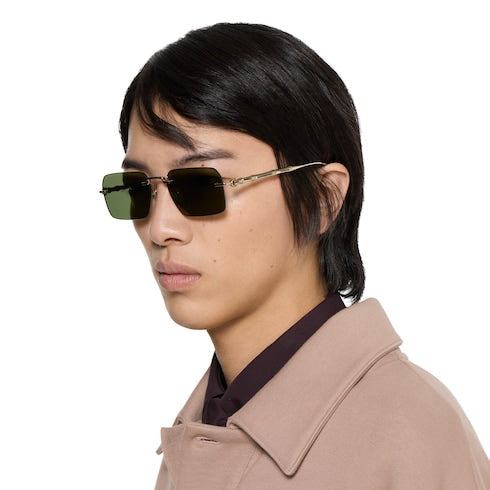 Frameless rectangular sunglasses - gold