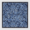 Printed silk pocket square - blue