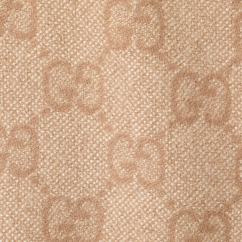 GG cashmere lamé cape - white and beige