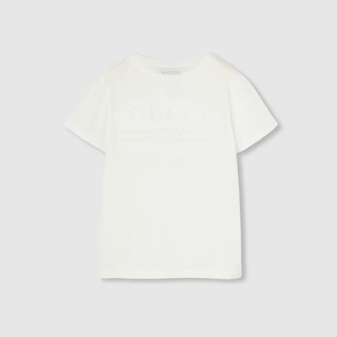Children's printed cotton T-shirt - white