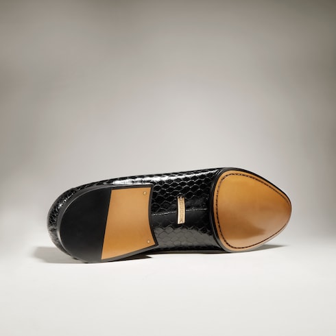 Men's Giacomo python loafer - black