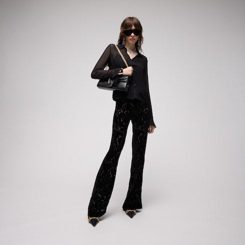 Light silk georgette shirt - black