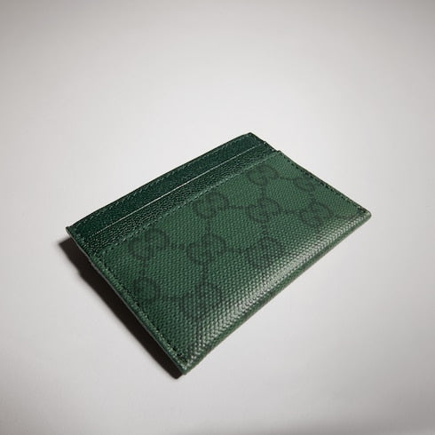 Gucci Essence Classic card case - dark green GG canvas