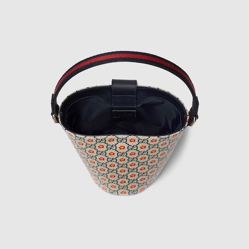 Children's printed GG bucket bag - beige and blue GG Supreme