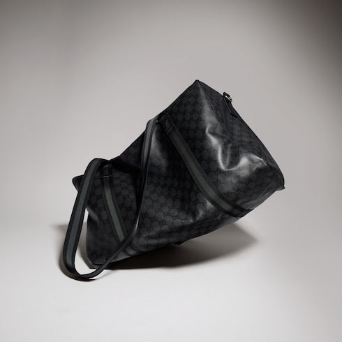 Medium duffle bag with Web - black GG canvas