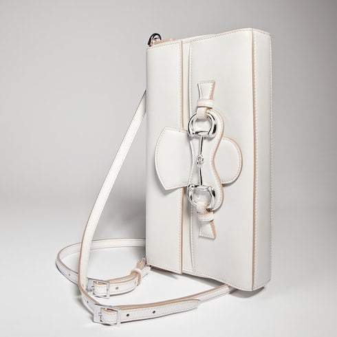 Horsebit Ristretto medium shoulder bag - white leather