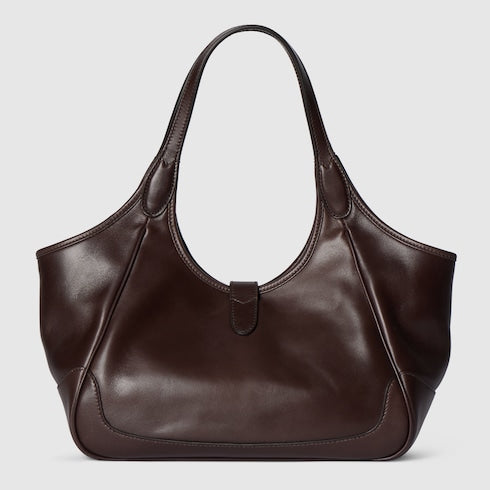 Mercato small tote bag - dark brown leather