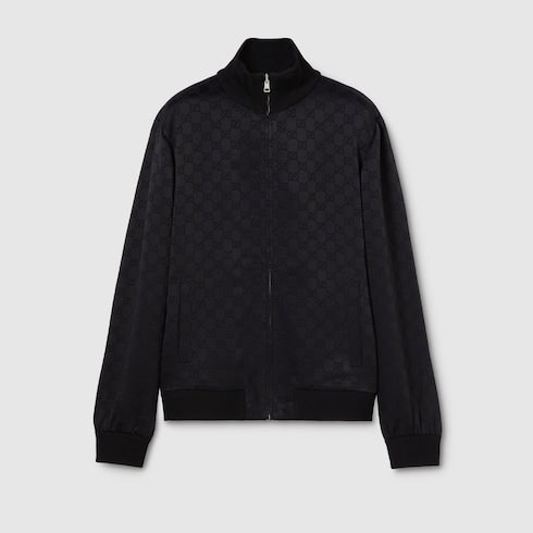 GG jacquard zip jacket - black