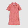 Children's GG cotton polo dress - light red