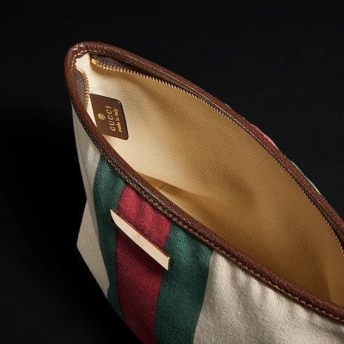 Small pouch with strap and Web - natural canvas