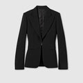 Technical stretch wool jacket - black
