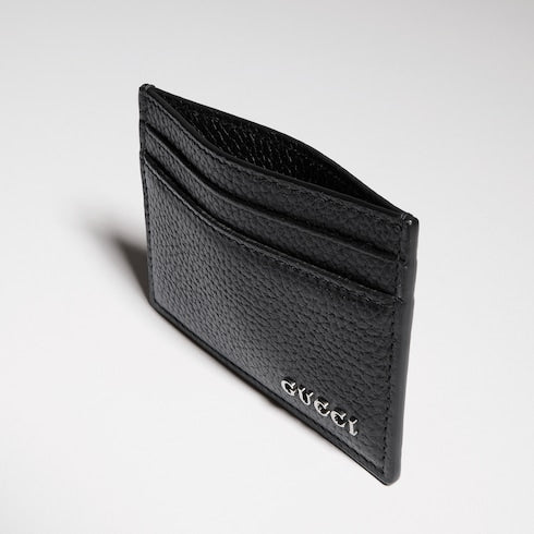 Card case with Gucci logo - black leather
