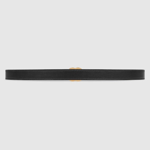 GG Marmont reversible thin belt - white leather