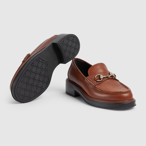 Women's Gucci Horsebit loafer - brown leather