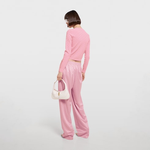 GG fine fabric jacquard cardigan - light pink