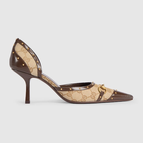 Women's Savoy pump - sand and brown GG canvas