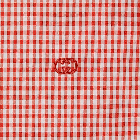 Children's gingham cotton shirt - red and white