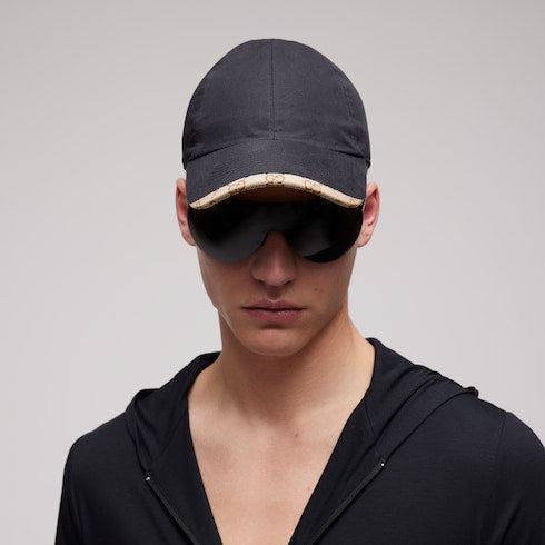 Cotton canvas baseball hat - black