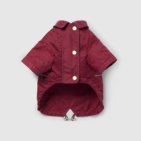 GG nylon pet rain coat - Rosso Ancora red