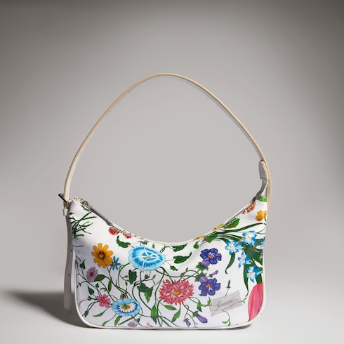 Lady Lunetta small shoulder bag - white and multicolor canvas