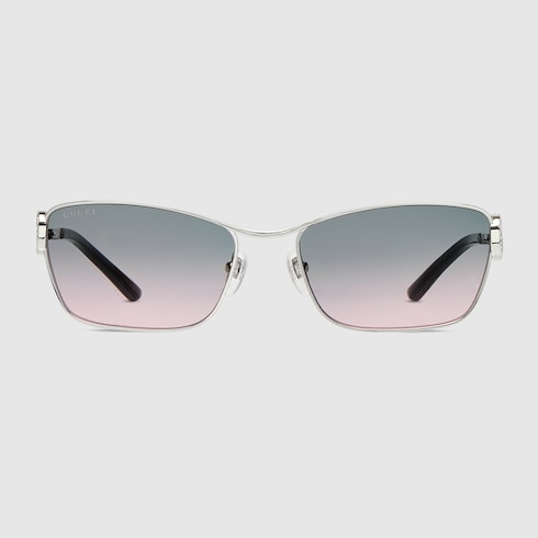 Rectangular frame sunglasses - silver
