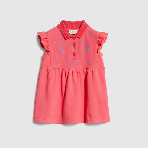 Baby cotton piquet dress - pink