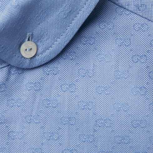 Children's Oxford cotton GG shirt - light blue