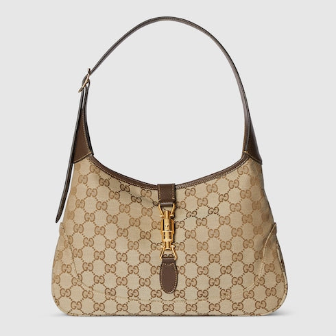 Gucci Jackie 1961 medium shoulder bag - sand and brown GG canvas