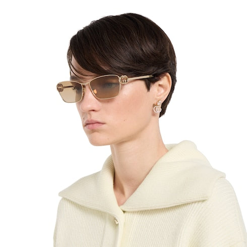 Rectangular frame sunglasses - gold