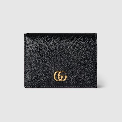 Bi-color GG Marmont small wallet - black and red leather