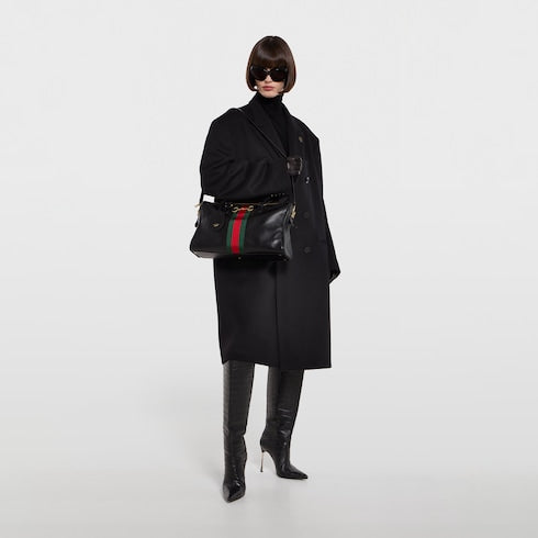 Borsetto large boston bag - black leather