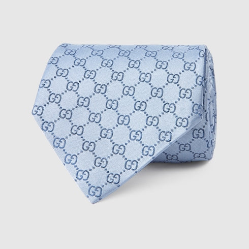 GG silk tie - Sky Blue
