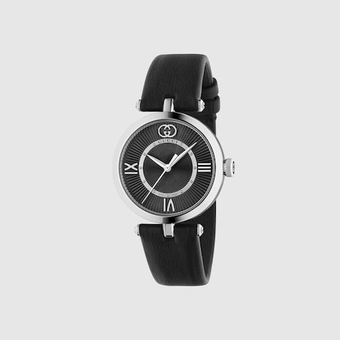 Model 2000 watch, 30mm - black leather