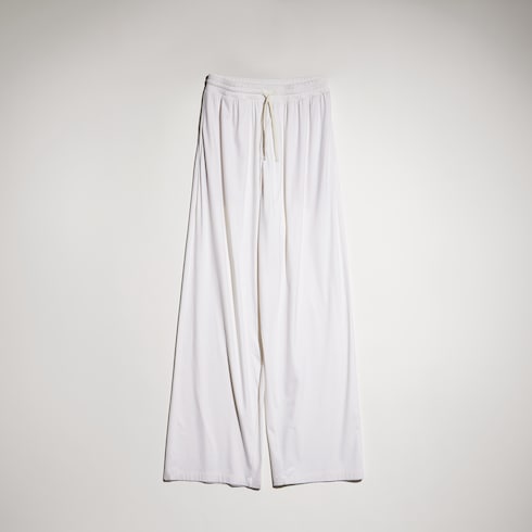 Soft rayon jersey sportswear pants - ivory