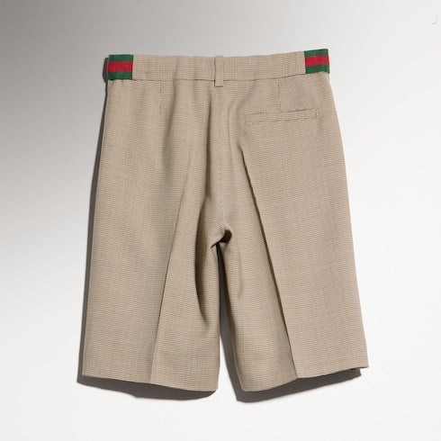 Children's chevron wool shorts - brown and cream