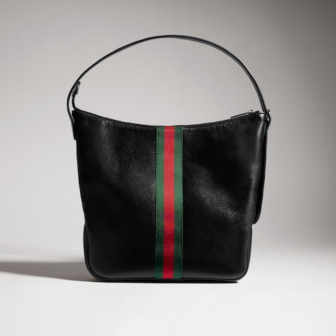 Lunetta medium crossbody bag - black soft leather