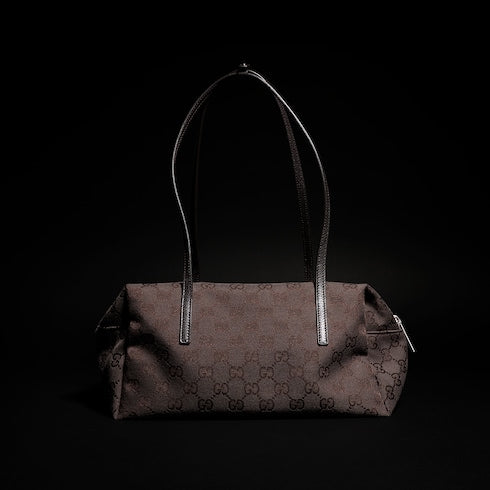 Gucci Melrose medium boston bag - dark brown GG canvas