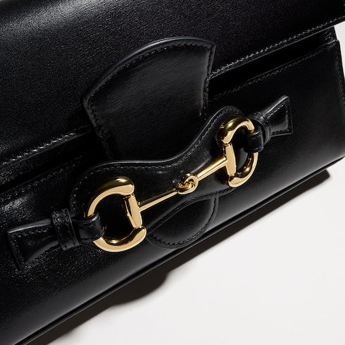 Horsebit Ristretto medium shoulder bag - black leather
