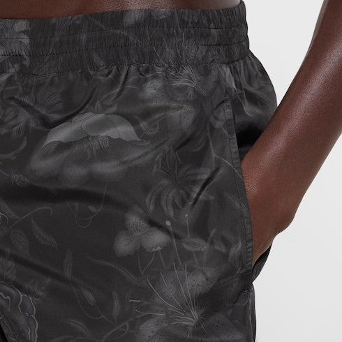 Printed nylon swim shorts - black and dark grey