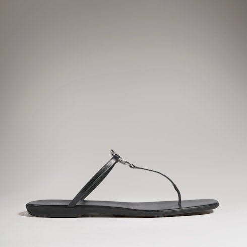 Men's thong sandal - black leather