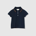 Baby cotton polo shirt with Web - dark blue