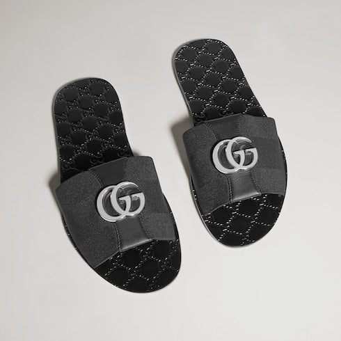 Men's Riviera slide sandal - black elastic band