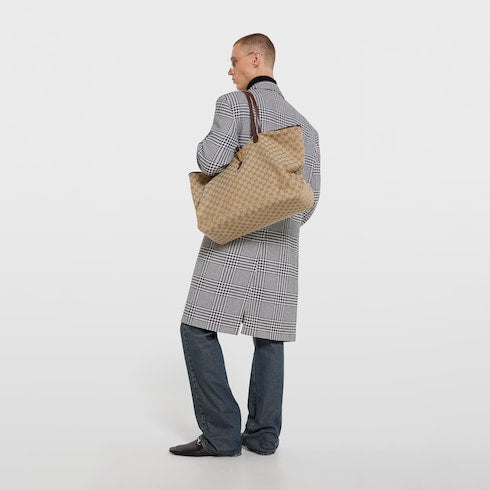 Gucci Jackie large tote bag - sand and brown GG canvas