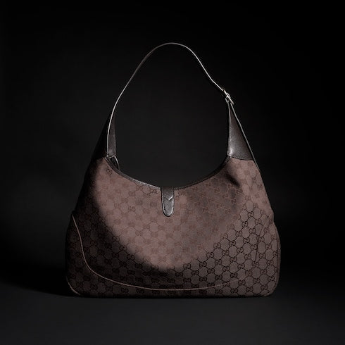 Gucci Jackie 1961 large crossbody bag - dark brown GG canvas