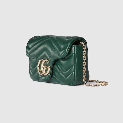 GG Marmont mini shoulder bag - green leather
