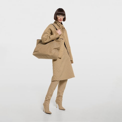 Gucci Jackie large tote bag - sand and brown GG canvas