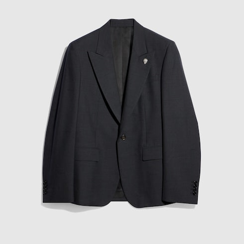 Wool single-breasted jacket - dark grey