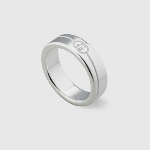 Diagonal Interlocking G ring - 925 sterling silver